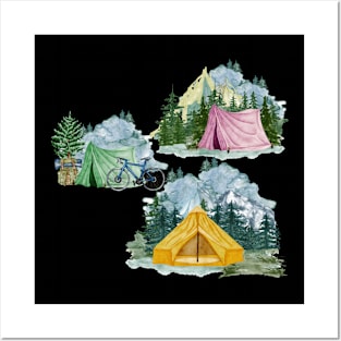 Camping Vintage Since Established Retro Collage Posters and Art